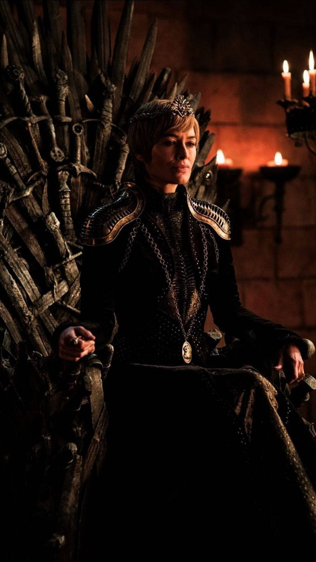 Cersei Lannister Sitting On Iron Throne