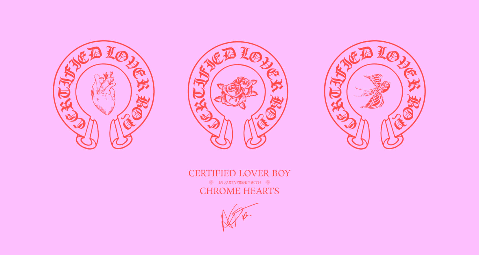 Certified Lover Boy X Chrome Hearts Background