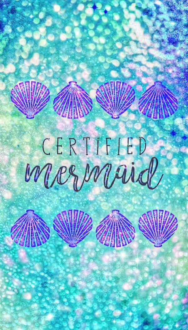 Certified Mermaid Artsy Typography Background