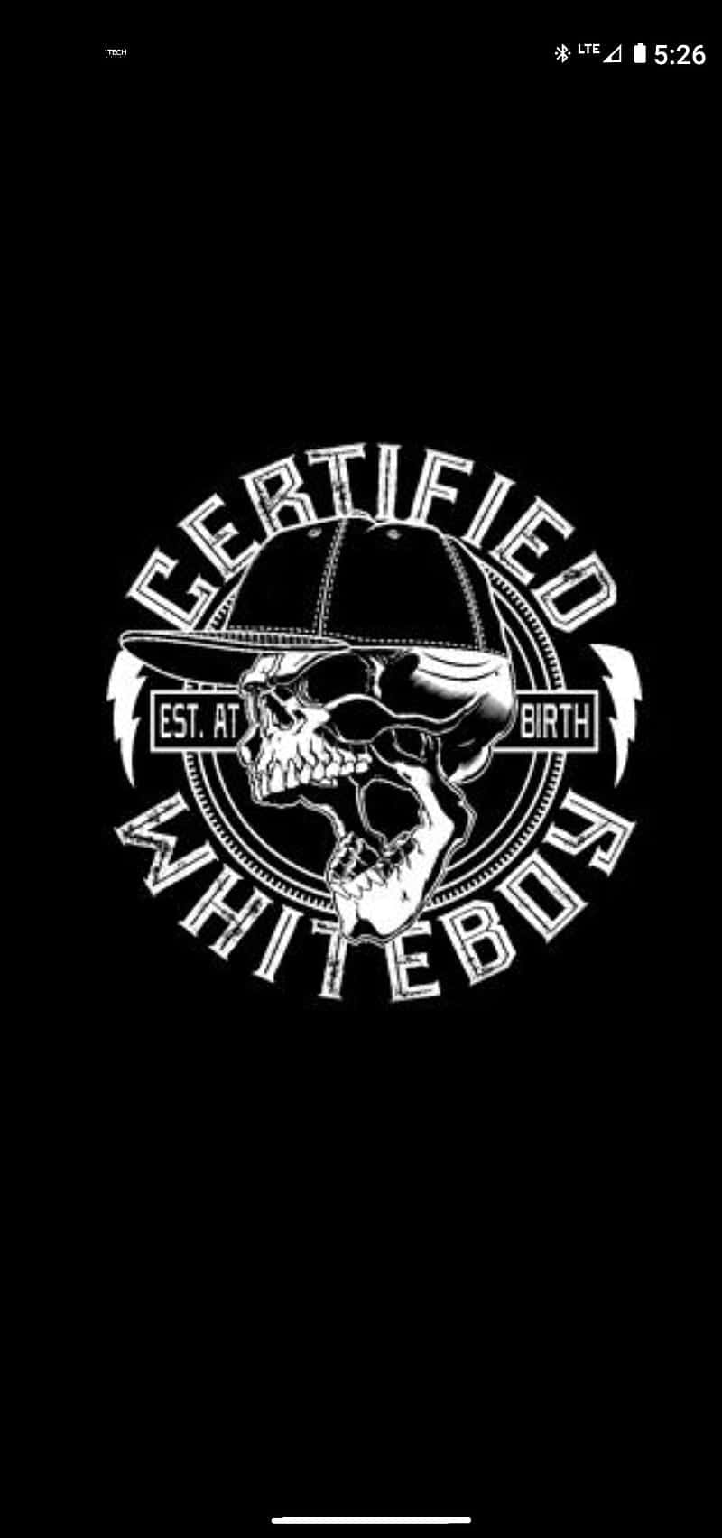 Certified White Boy Logo On A Dark Background Background