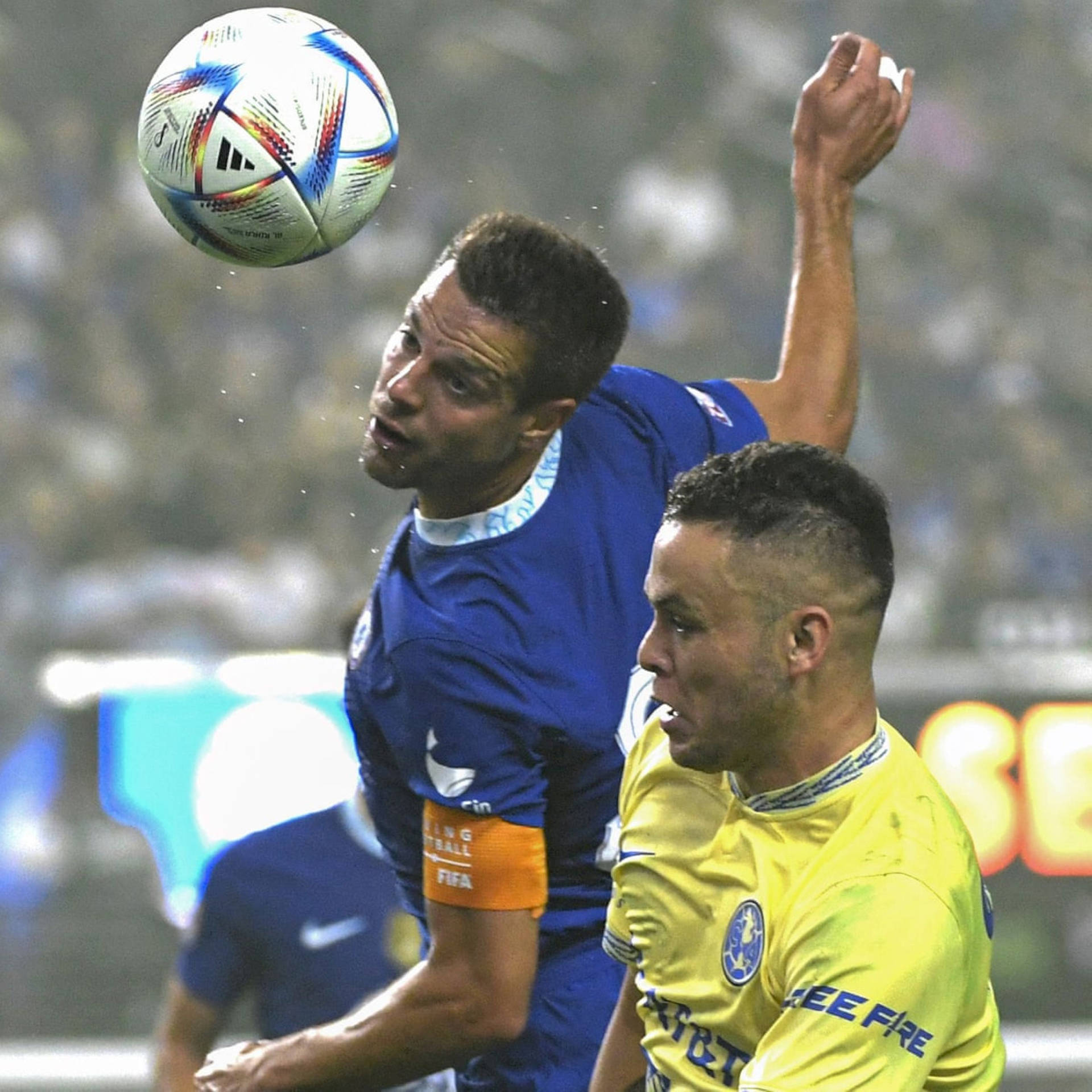 César Azpilicueta Bumping Into Opponent Background