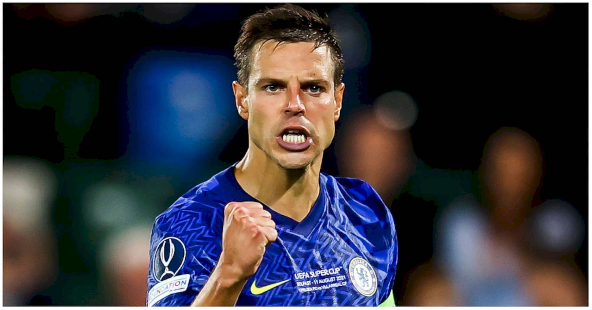 César Azpilicueta Doing A Fist Pump Background