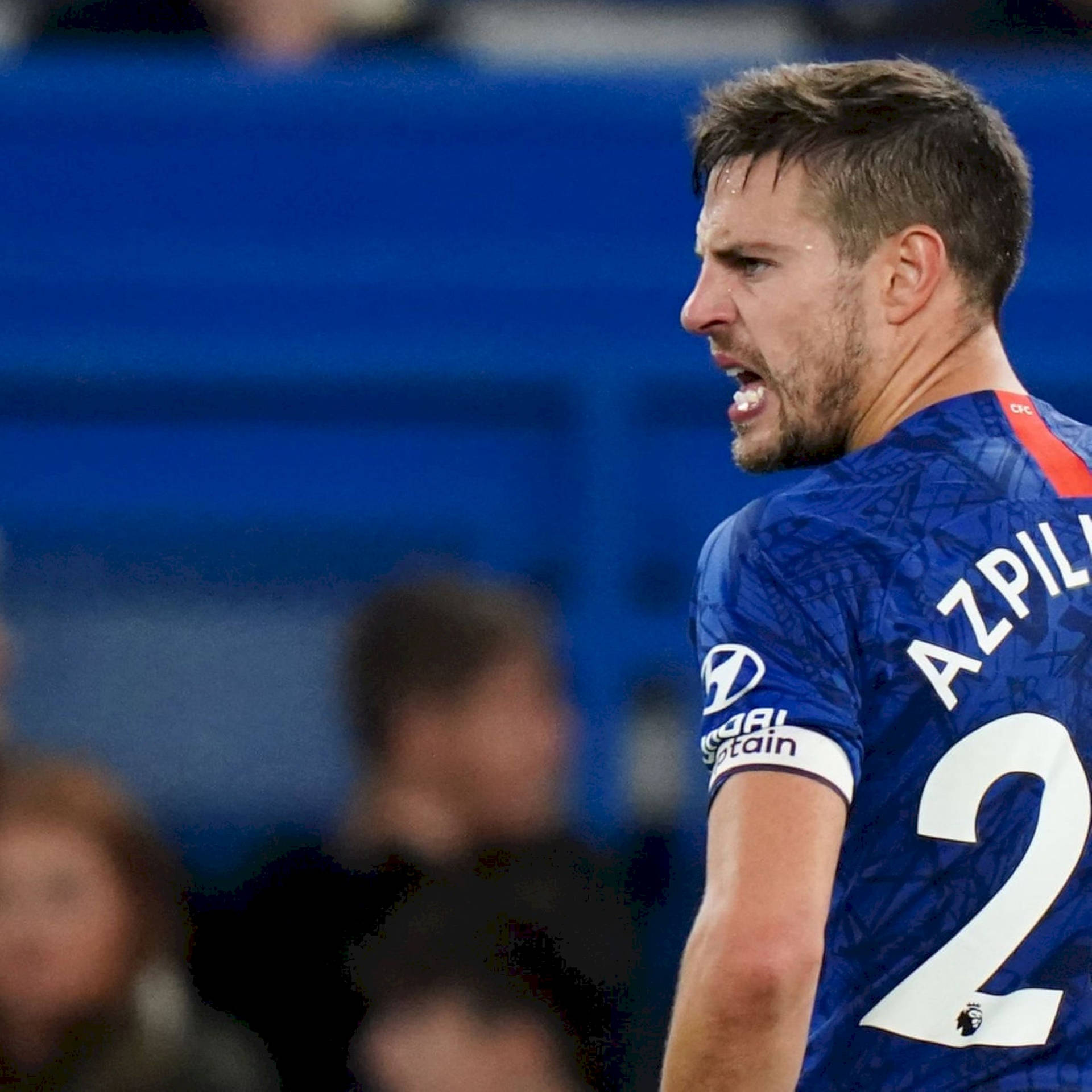 César Azpilicueta In Action During A Football Match Background