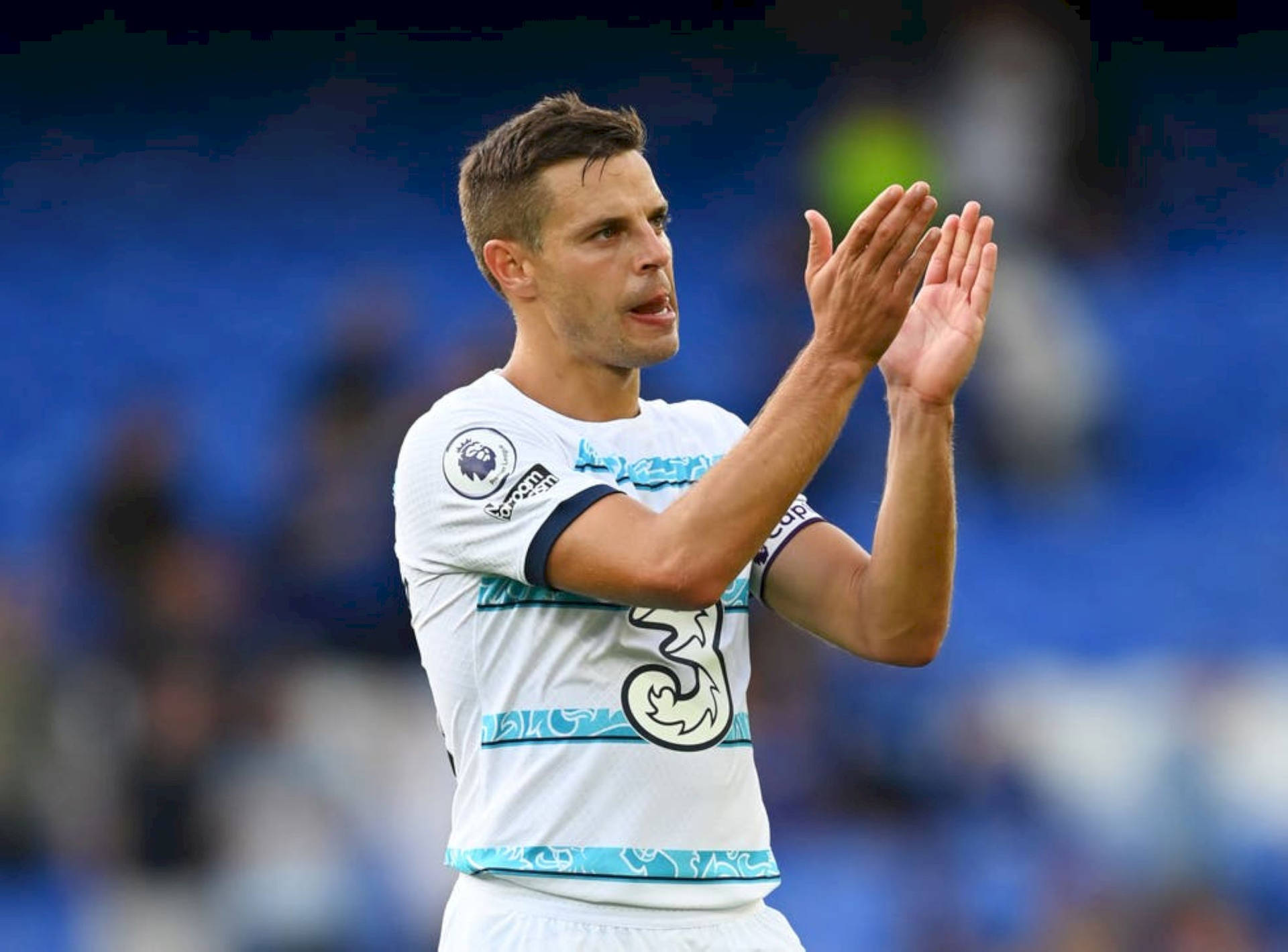 César Azpilicueta In Striped Football Jersey