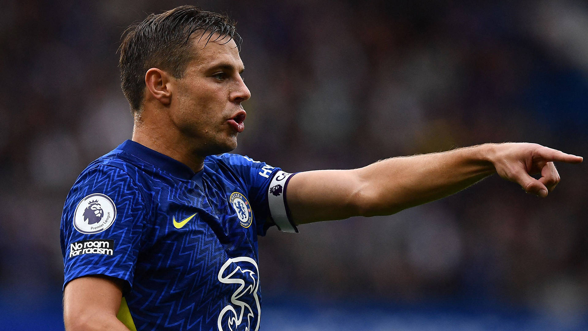 César Azpilicueta Pointing His Finger Background