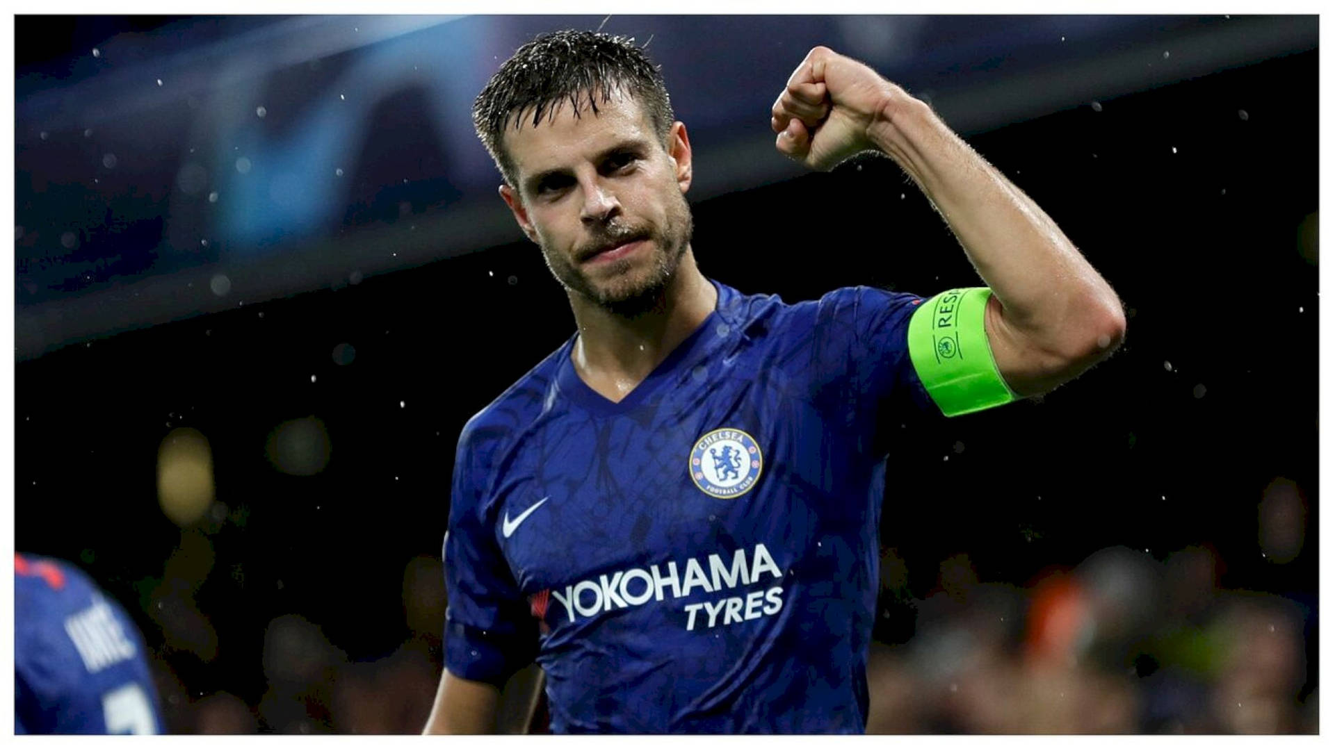 César Azpilicueta Raising Fist Up