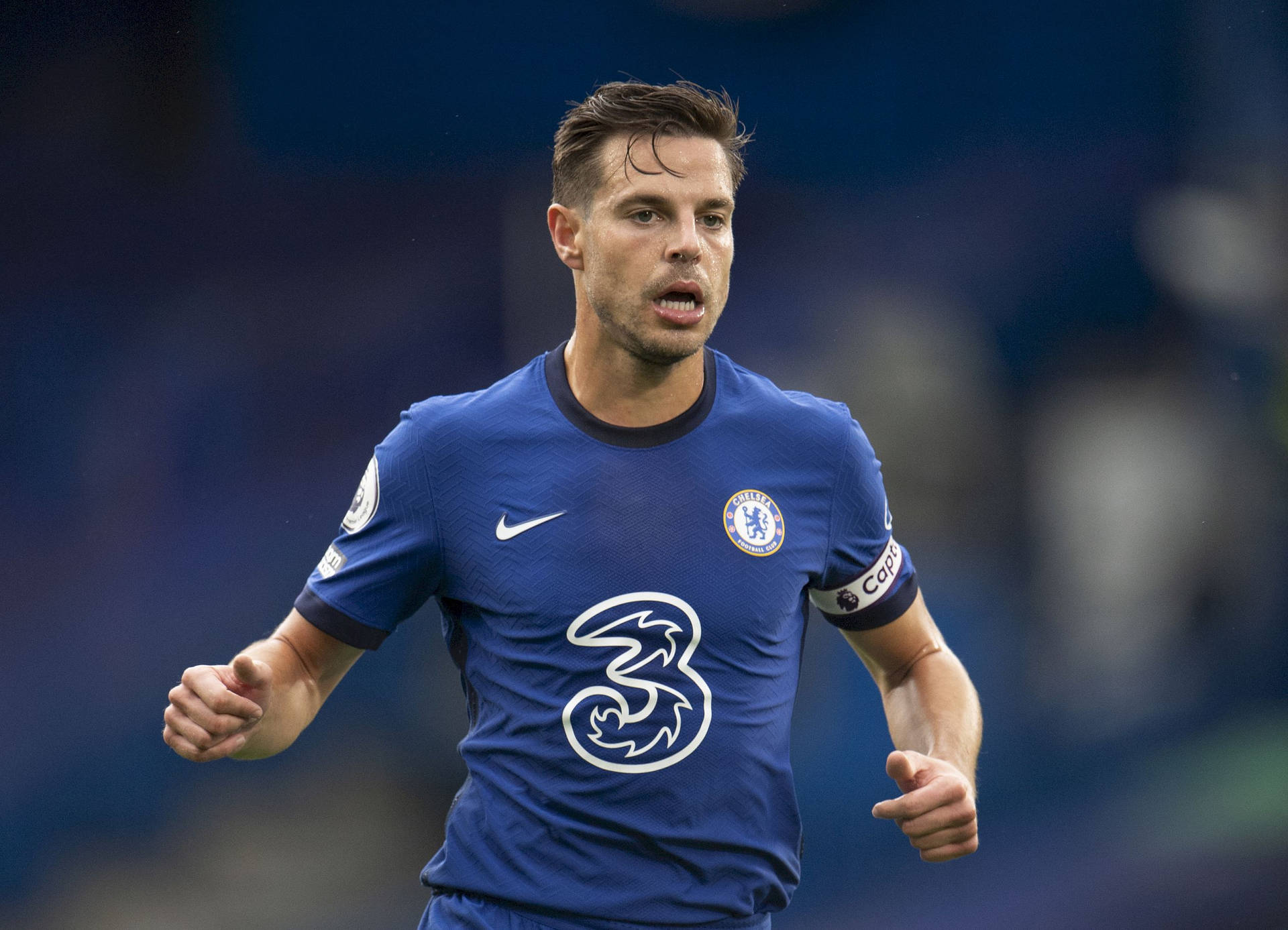 César Azpilicueta Sweaty During Game Background