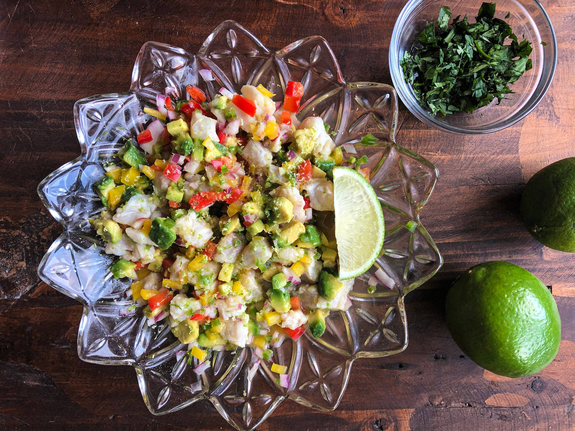 Ceviche Dish On A Flower Platter