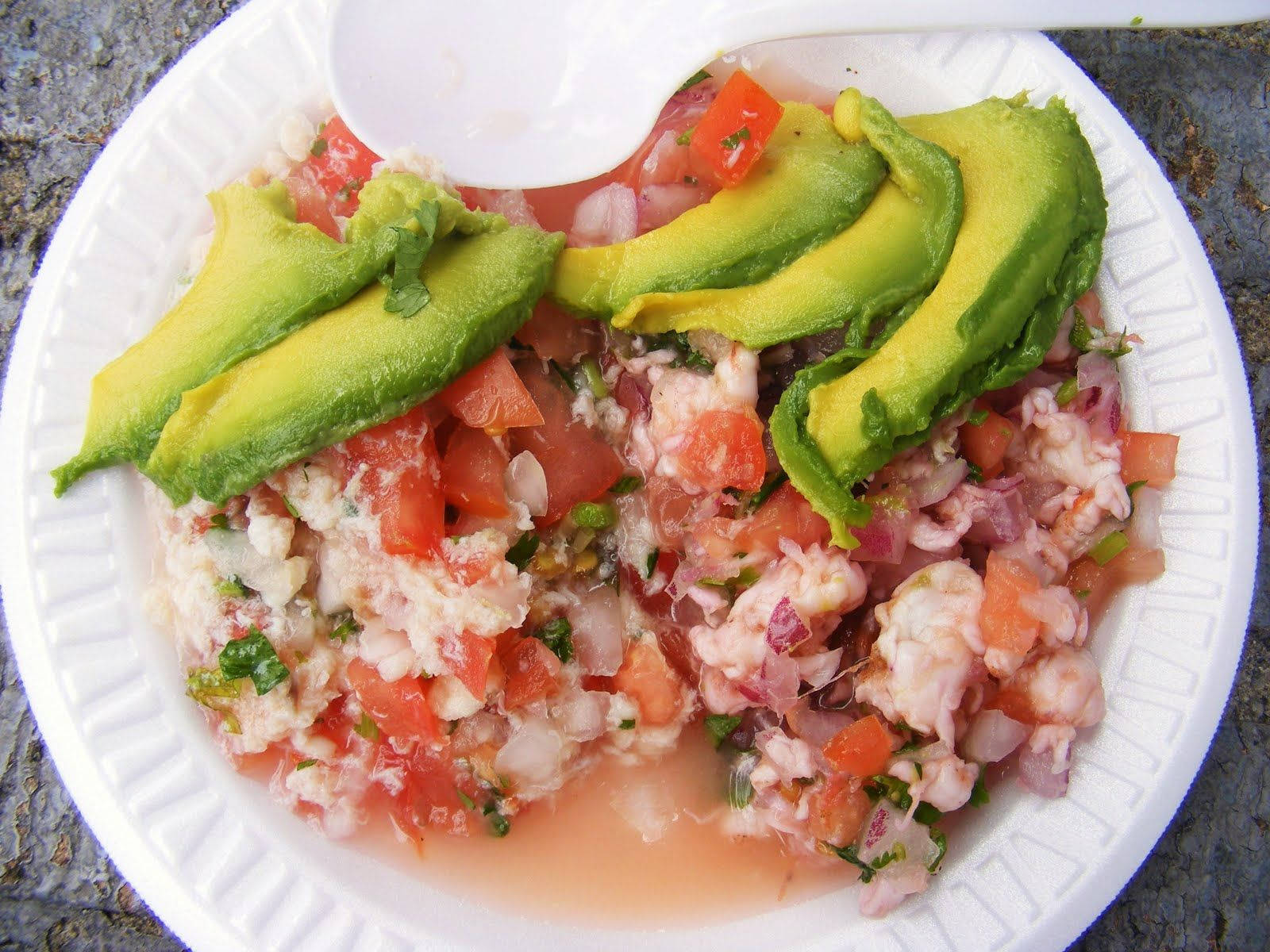 Ceviche Platter With Avocado Slices