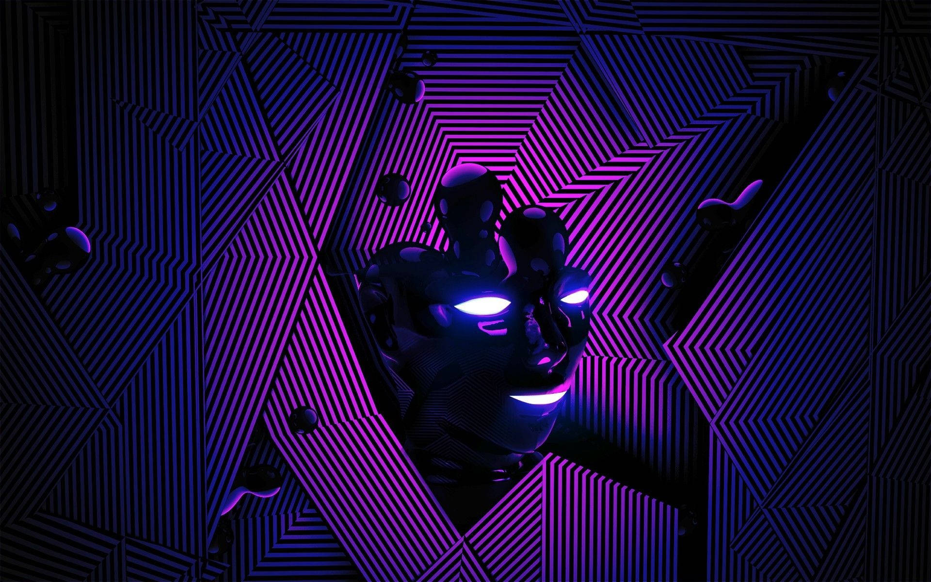 Cgi Abstract Aesthetic Purple Neon Computer Background