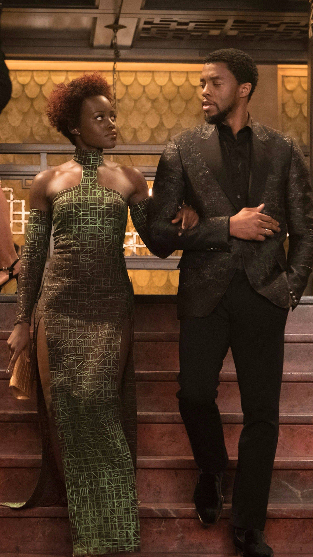 Chadwick Boseman As T'challa With Nakia Background