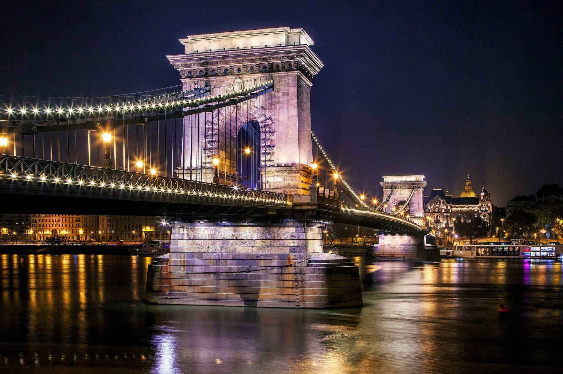 Chain Bridge In Budapest Hungary Background