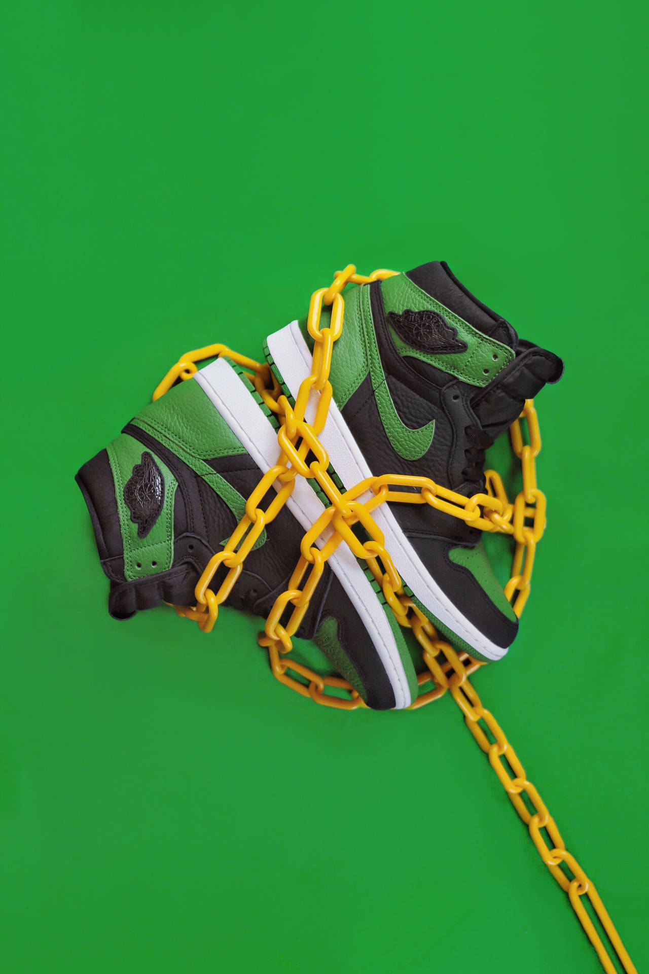 Chained Green Shoes Background