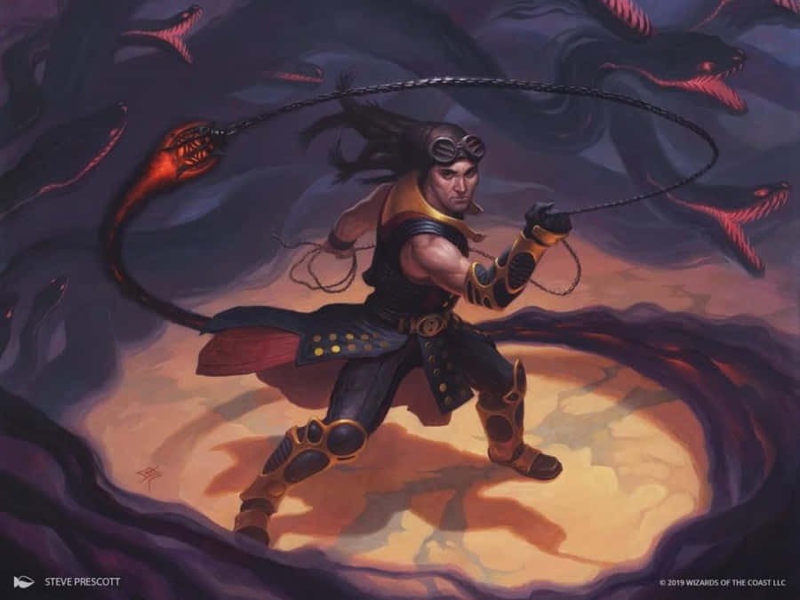 Chainer, The Nightmare Adept In A Dark Fantasy Landscape Background
