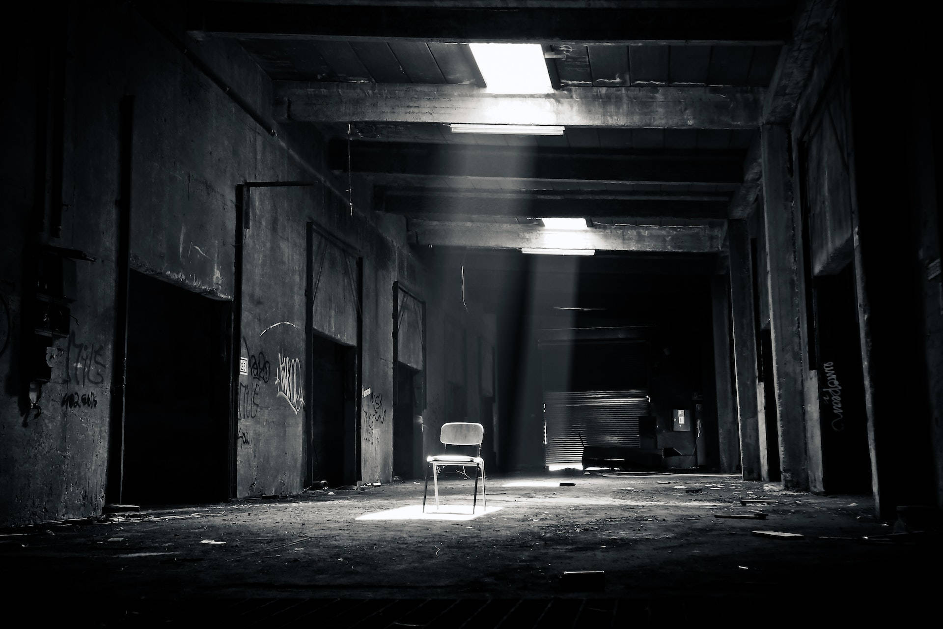 Chair Inside Black Abandoned Building Pc Background