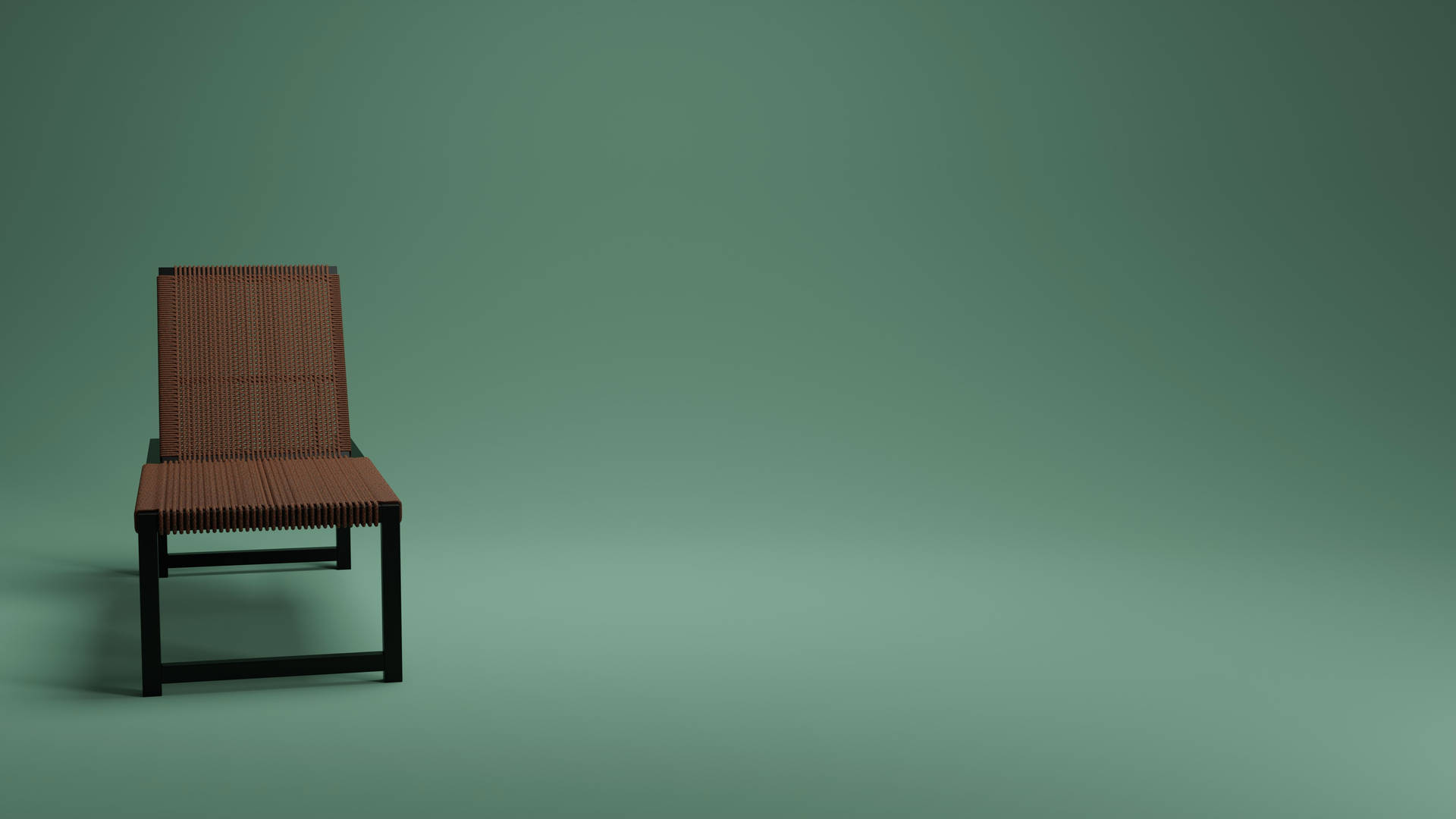 Chair On Green Minimalist Wall Background