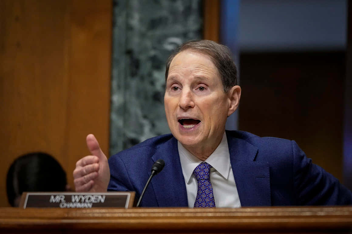 Chairman Ron Wyden On His Seat Background