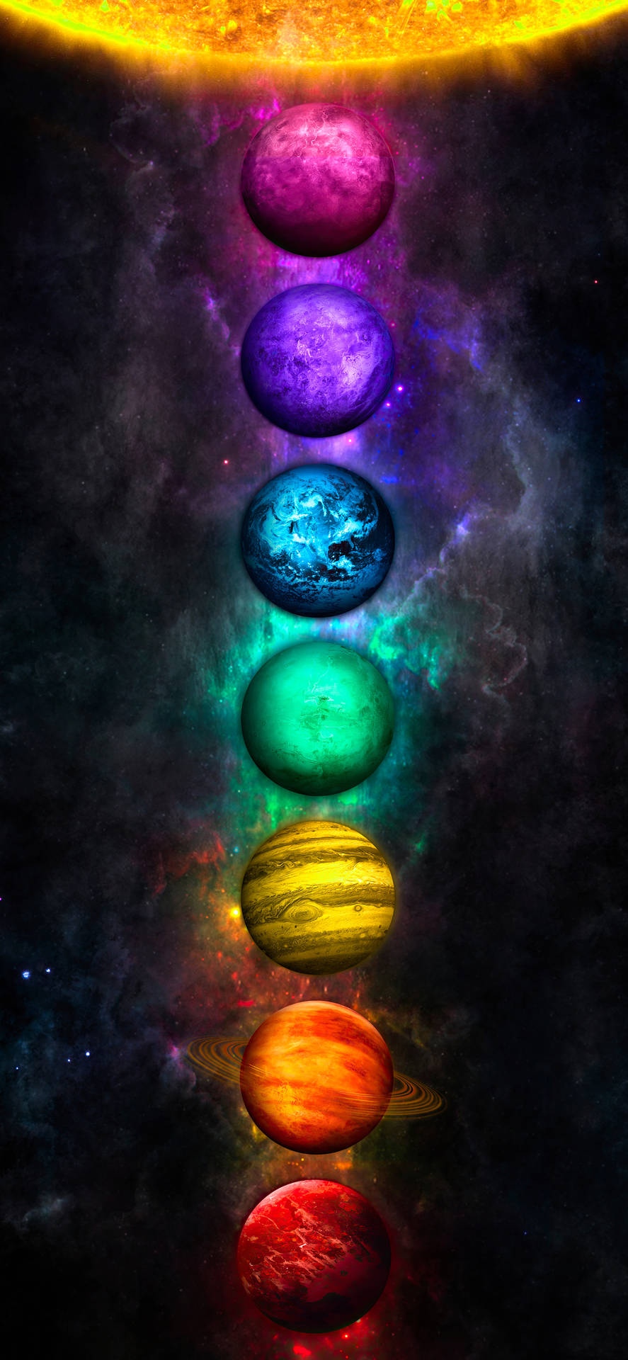 Chakra Energy Orbs Art Background