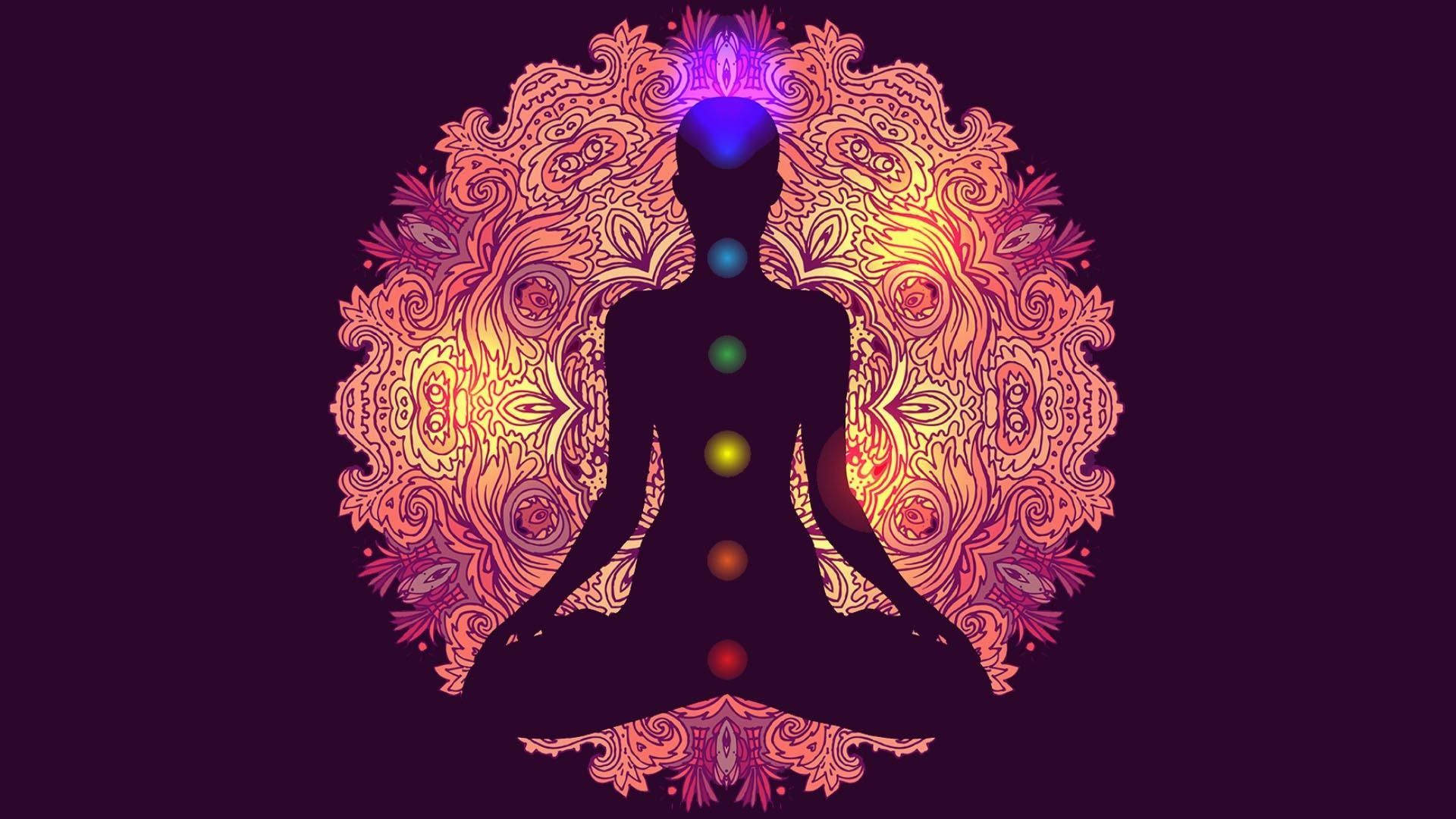 Chakra Yoga Position Energy Points Background