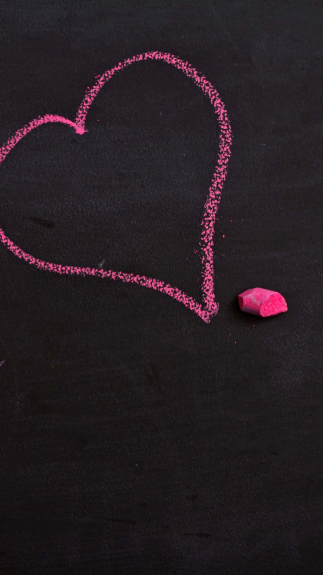 Chalk Heart Drawing Black And Pink Iphone Background