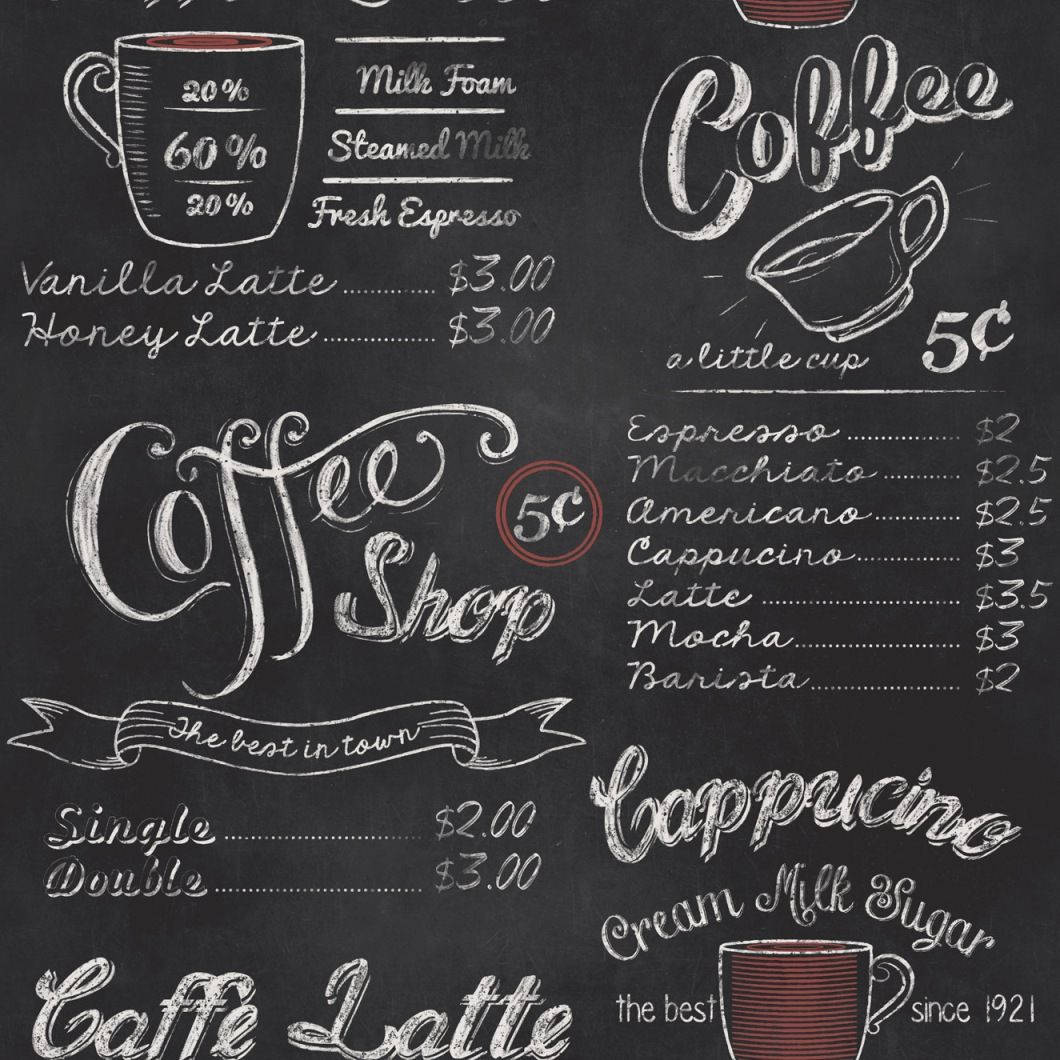 Chalkboard Coffee Menu Background