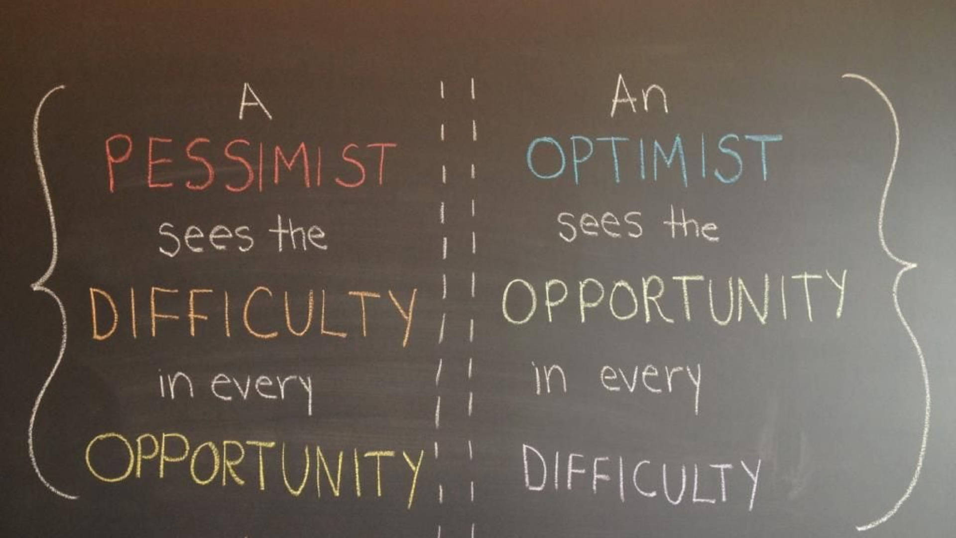 Chalkboard Pessimistic Optimistic Background