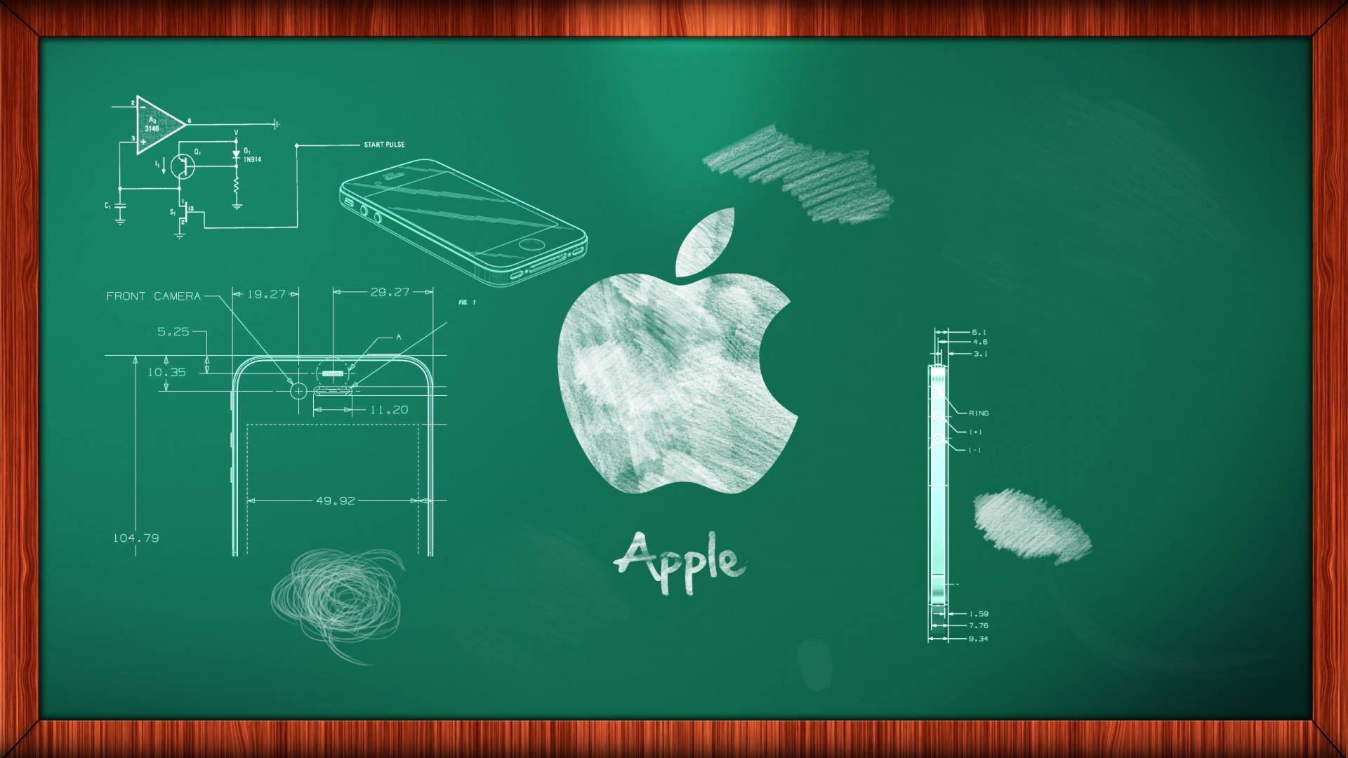 Chalkboard With Apple Logo Background