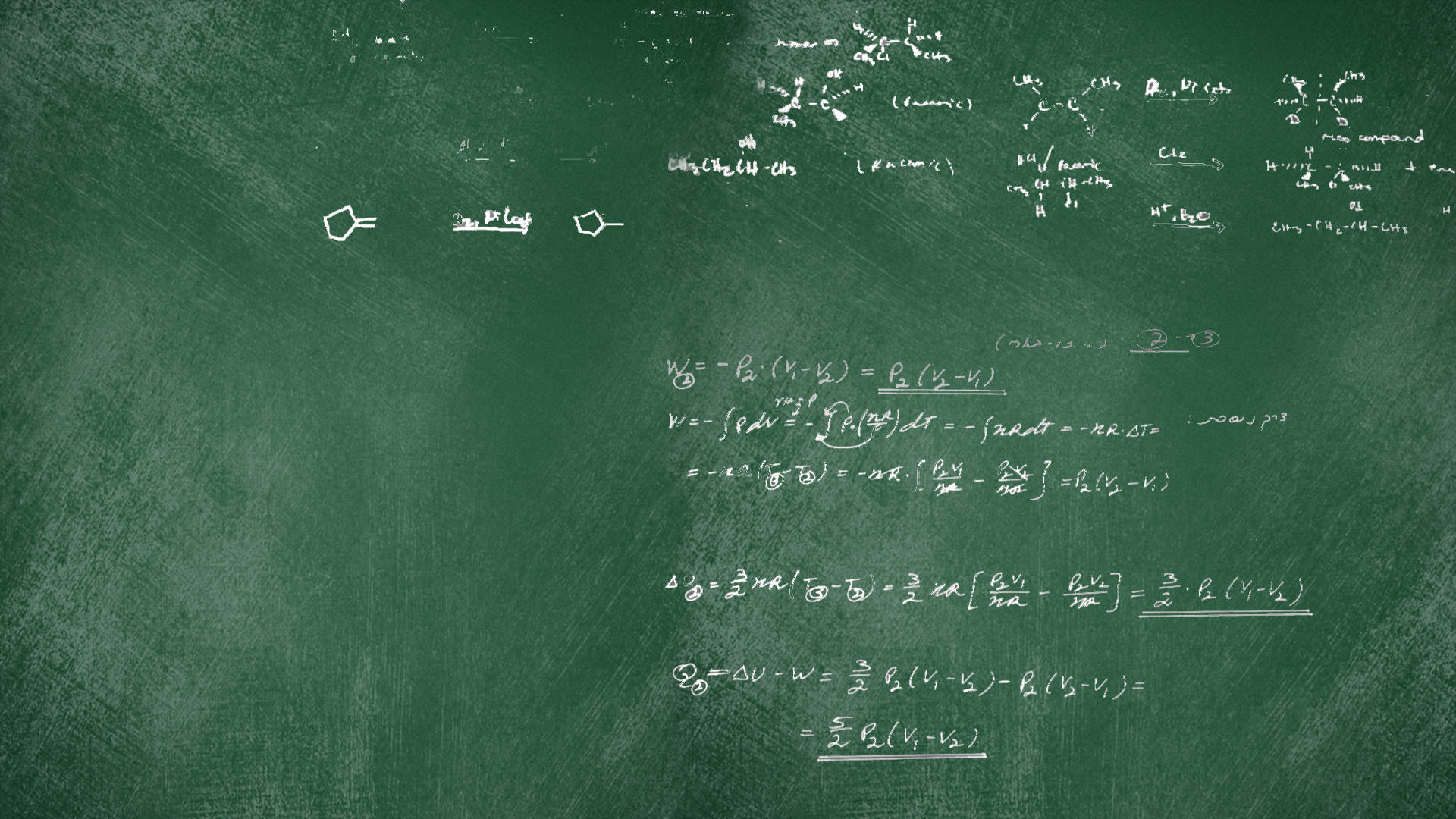 Chalkboard With Mathematical Equations Background