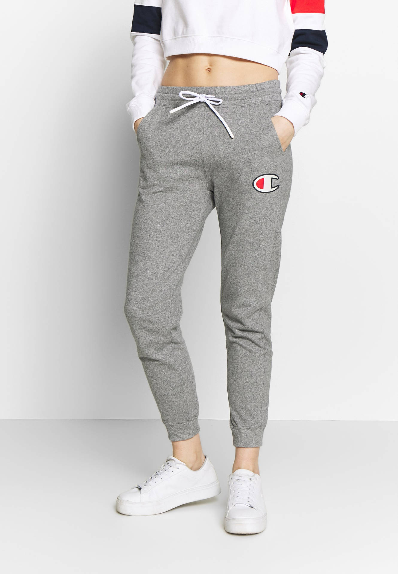 Champion Grey Jogging Pants Background