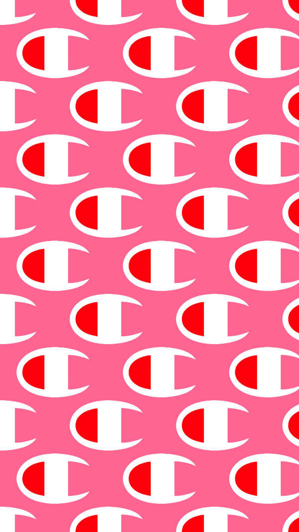 Champion Logo In Pink Patterns Background