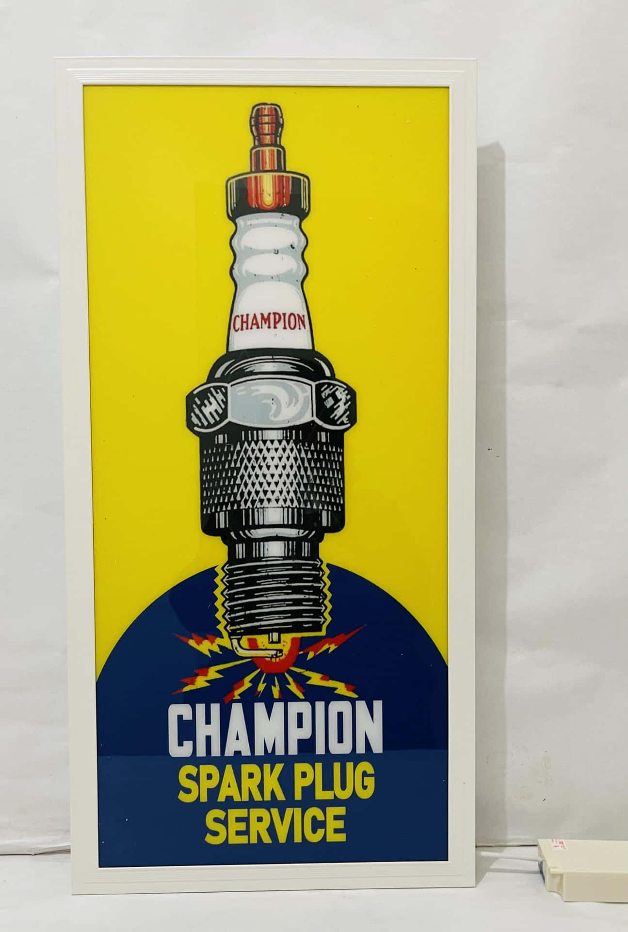 Champion Spark Plug Yellow Card Background