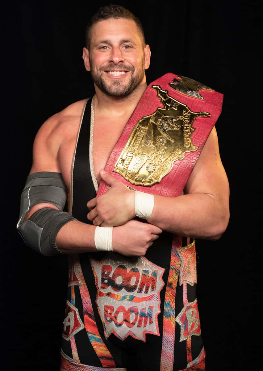 Champion Wrestlerwith Title Belt Background