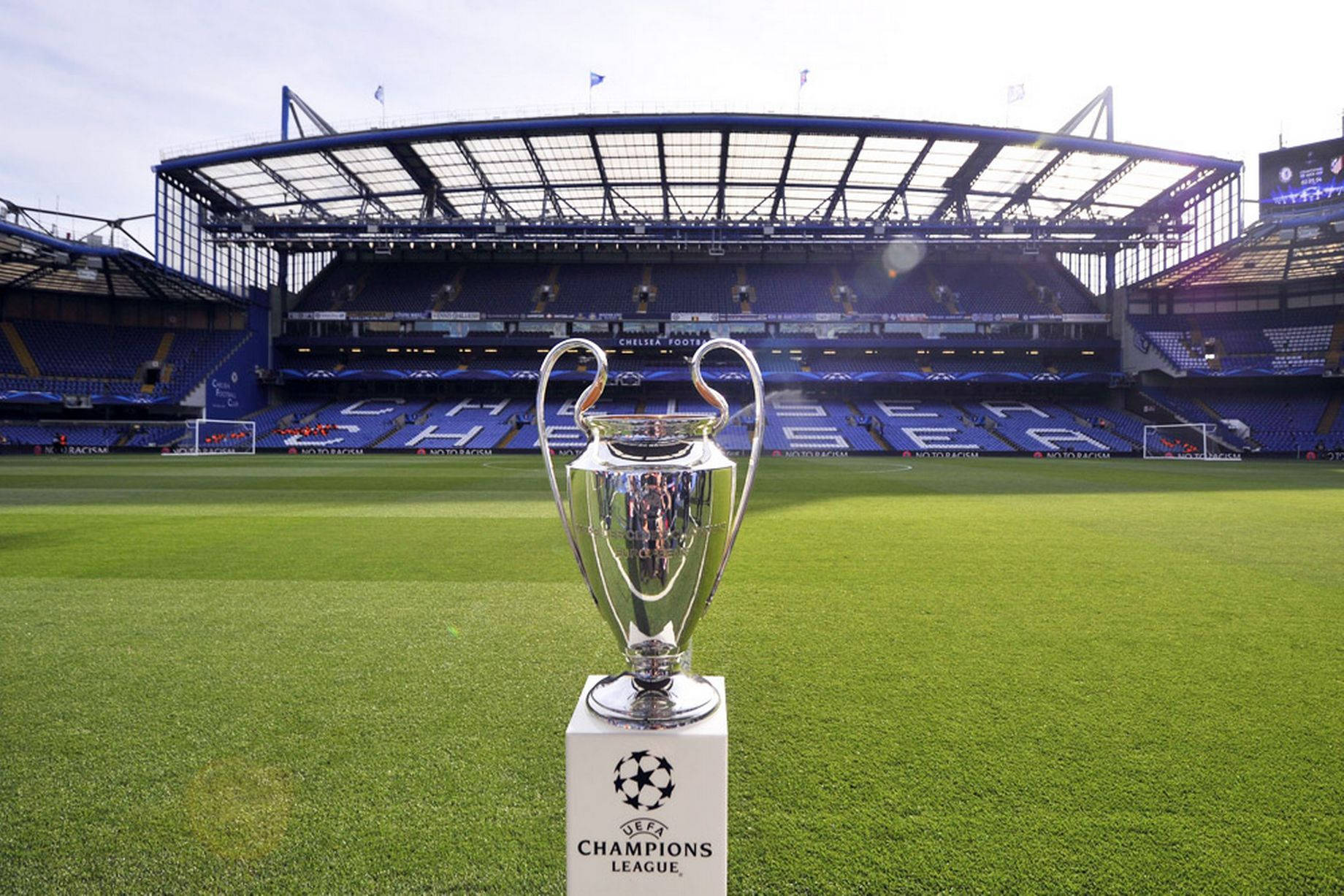 Champions League Trophy At Stamford Bridge Background