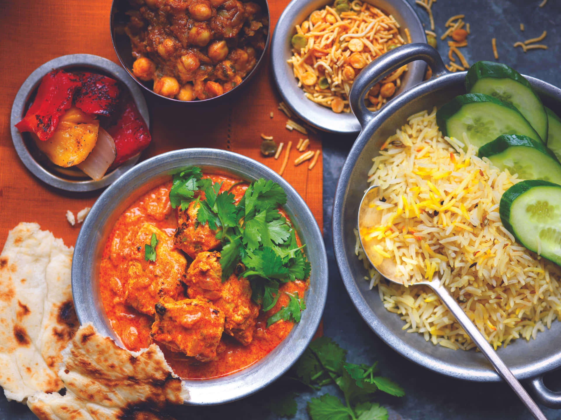 Chana Masala And Tikka Masala Indian Food Background