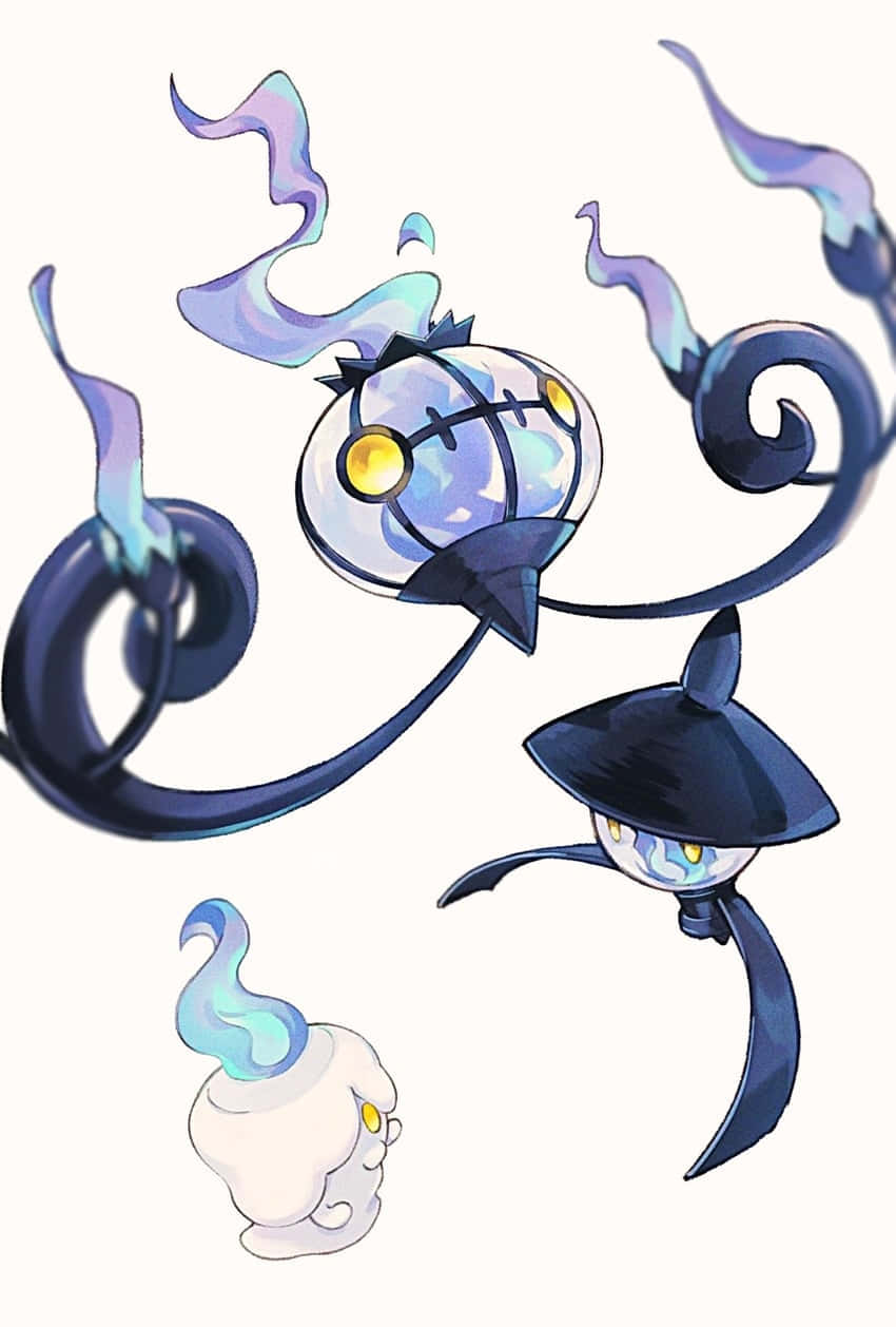 Chandelure, Lampent, And Litwick Background