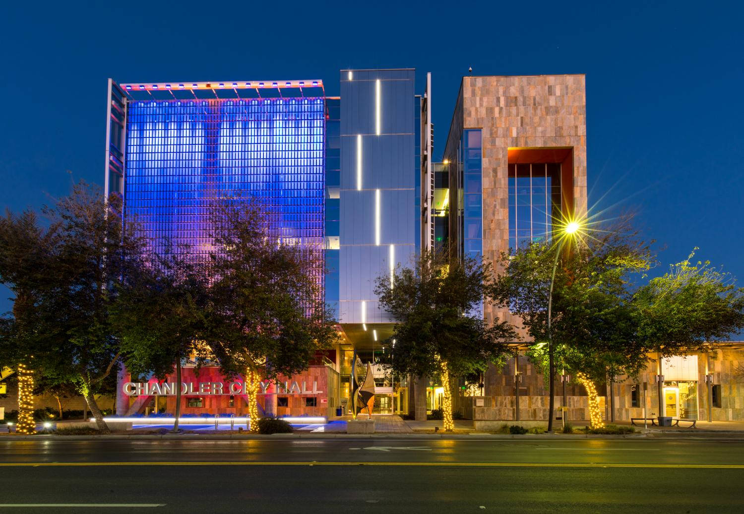 Chandler City Hall At Night Background