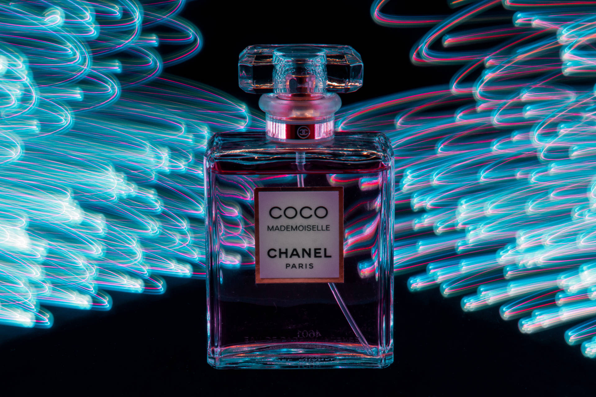 Chanel Coco Mademoiselle Neon Art Background