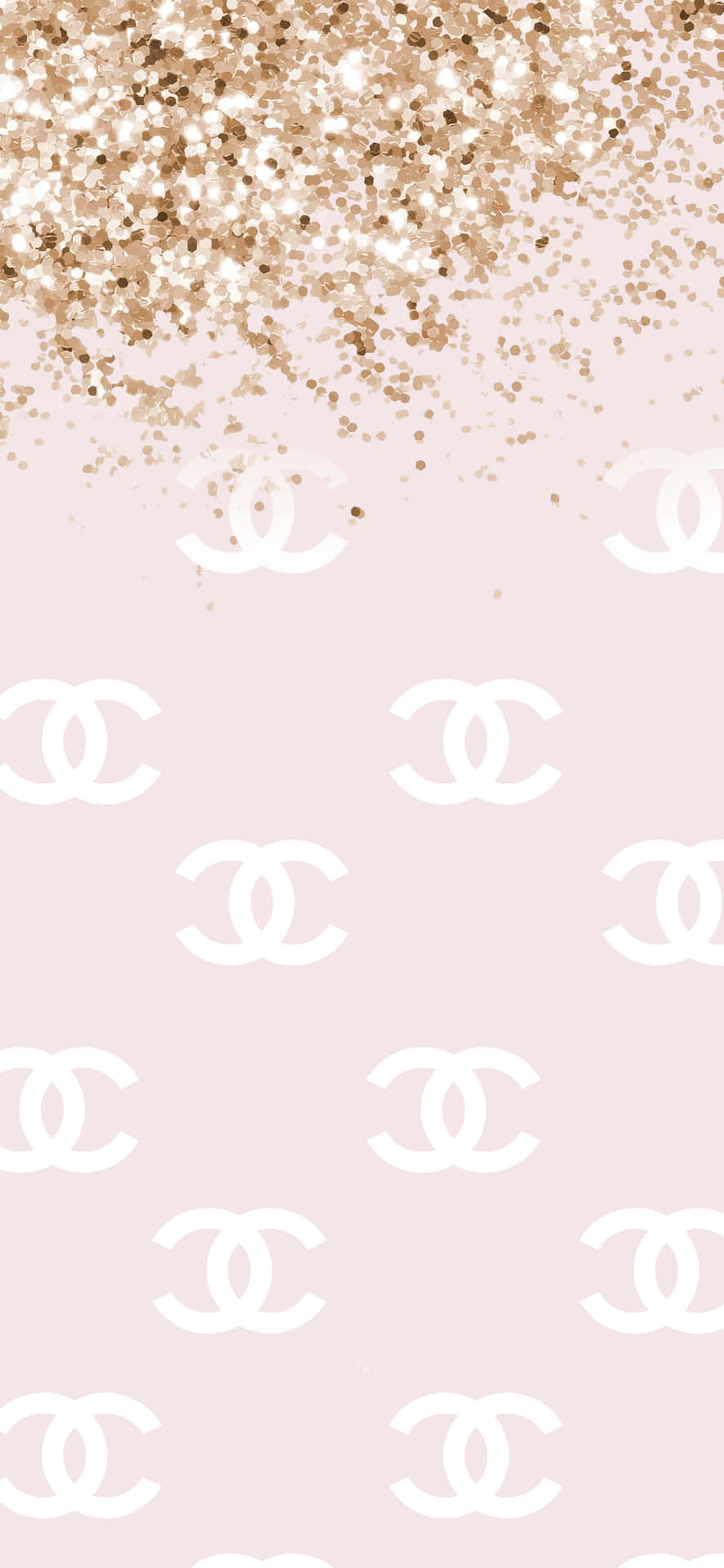 Chanel Glitter Wallpaper - Pink And Gold