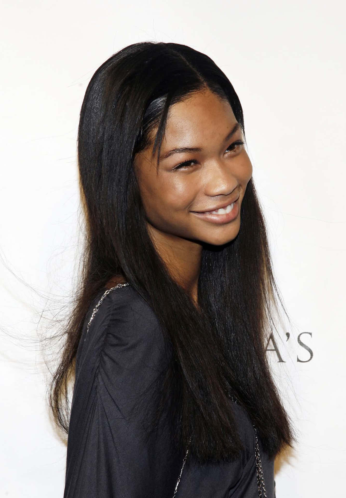 Chanel Iman Smiling Profile Background