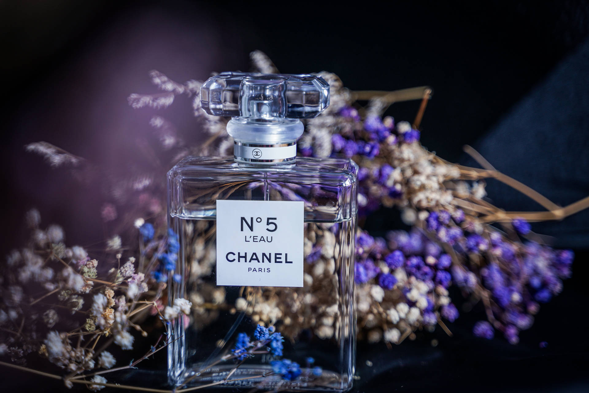 Chanel No. 5 L'eau With Flowers Background