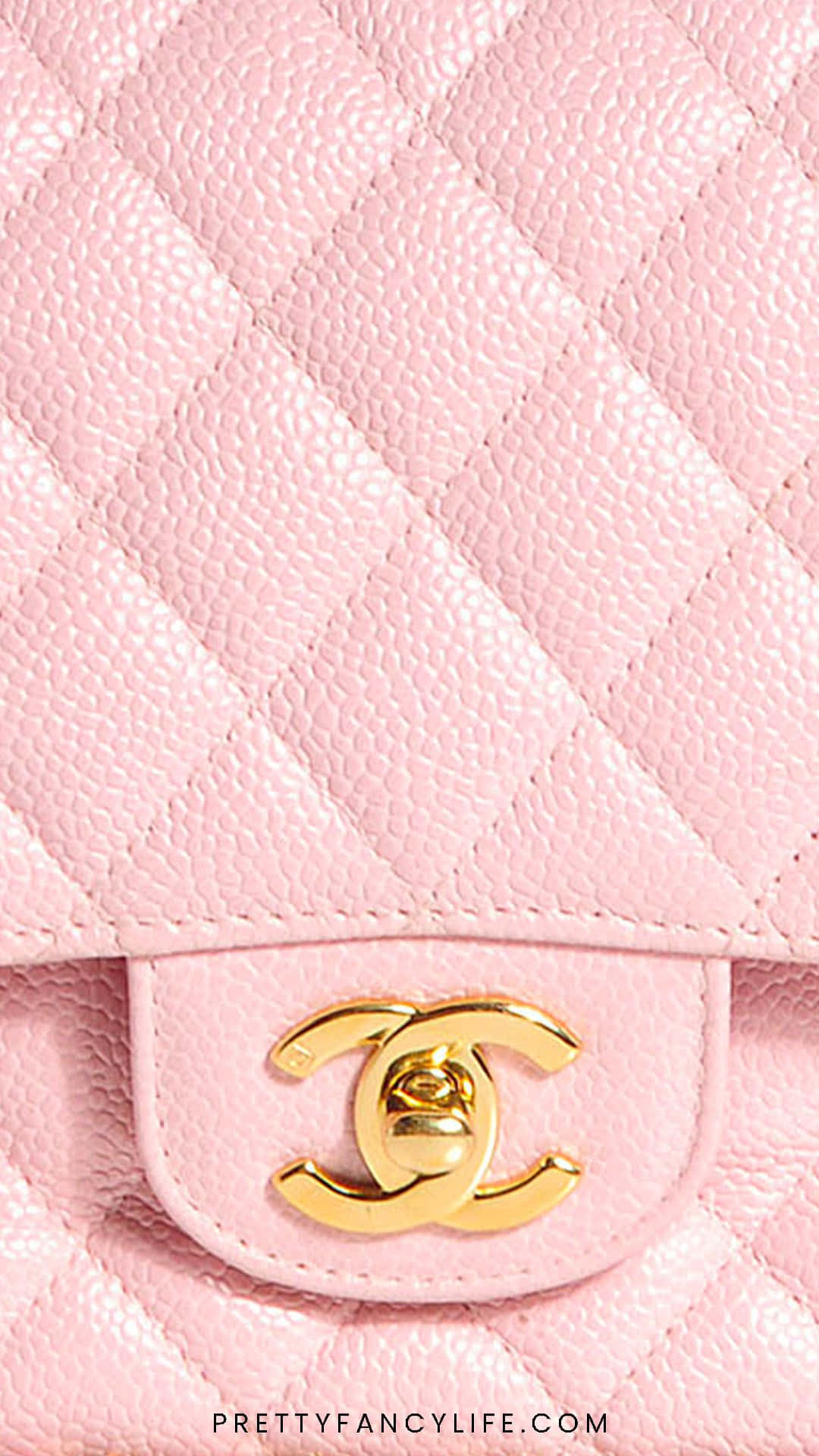 Chanel 's Pink Quilted Flap Bag Background