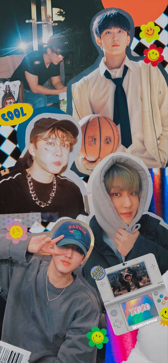 Changbin Cute Picture Collage Background