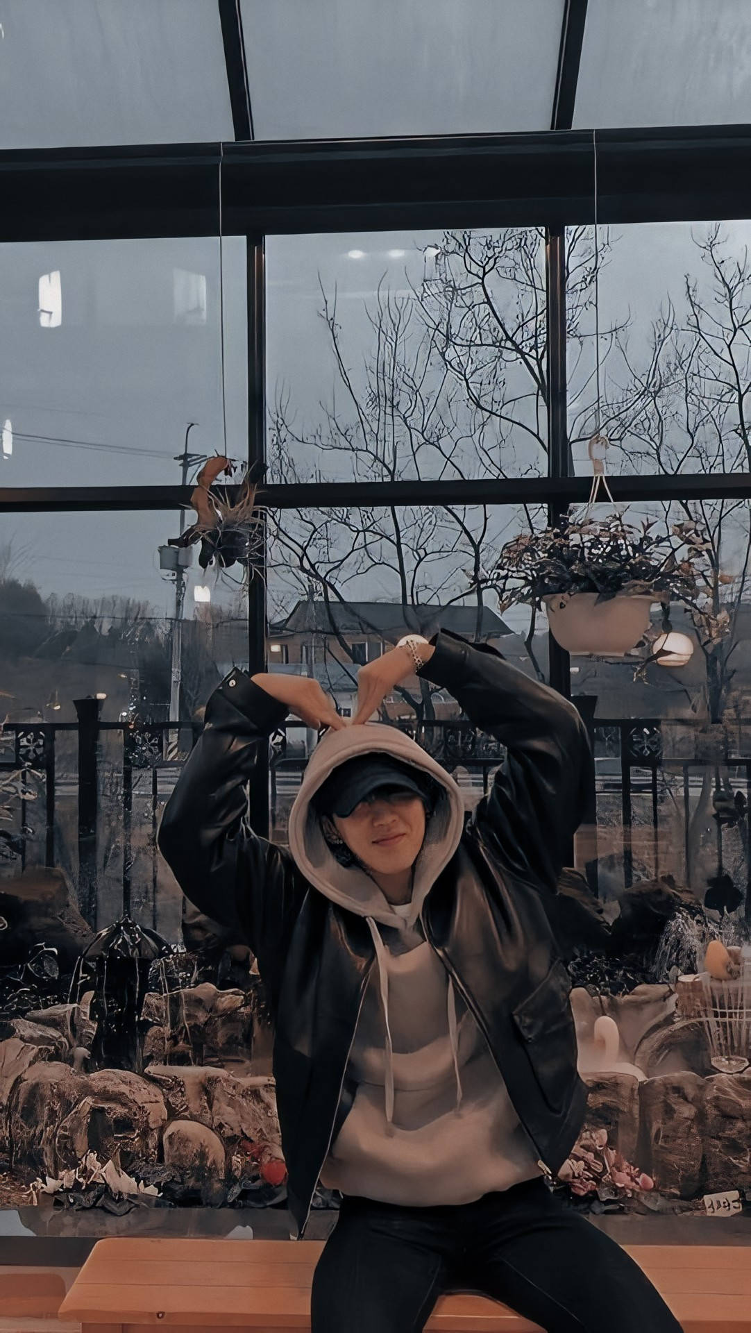 Changbin Doing A Heart Sign Background