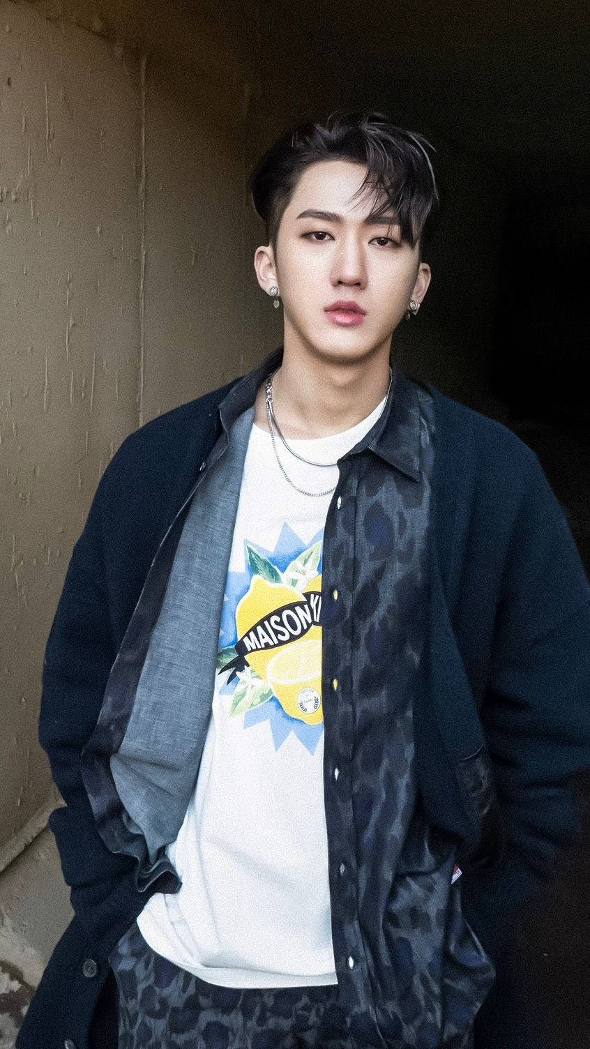 Changbin With Black Hair Background