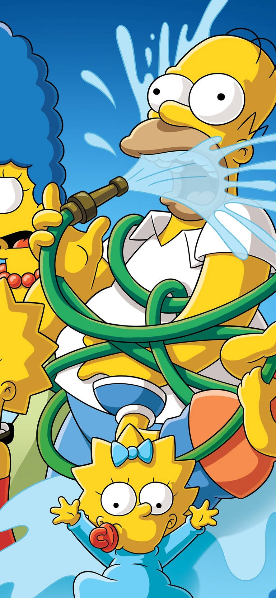 Chaotic Simpsons Family Iphone X Cartoon Background