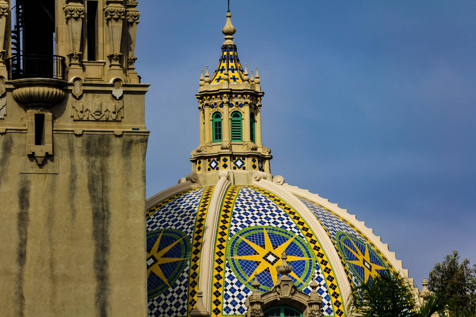 Chapel Dome In Balboa Park Background