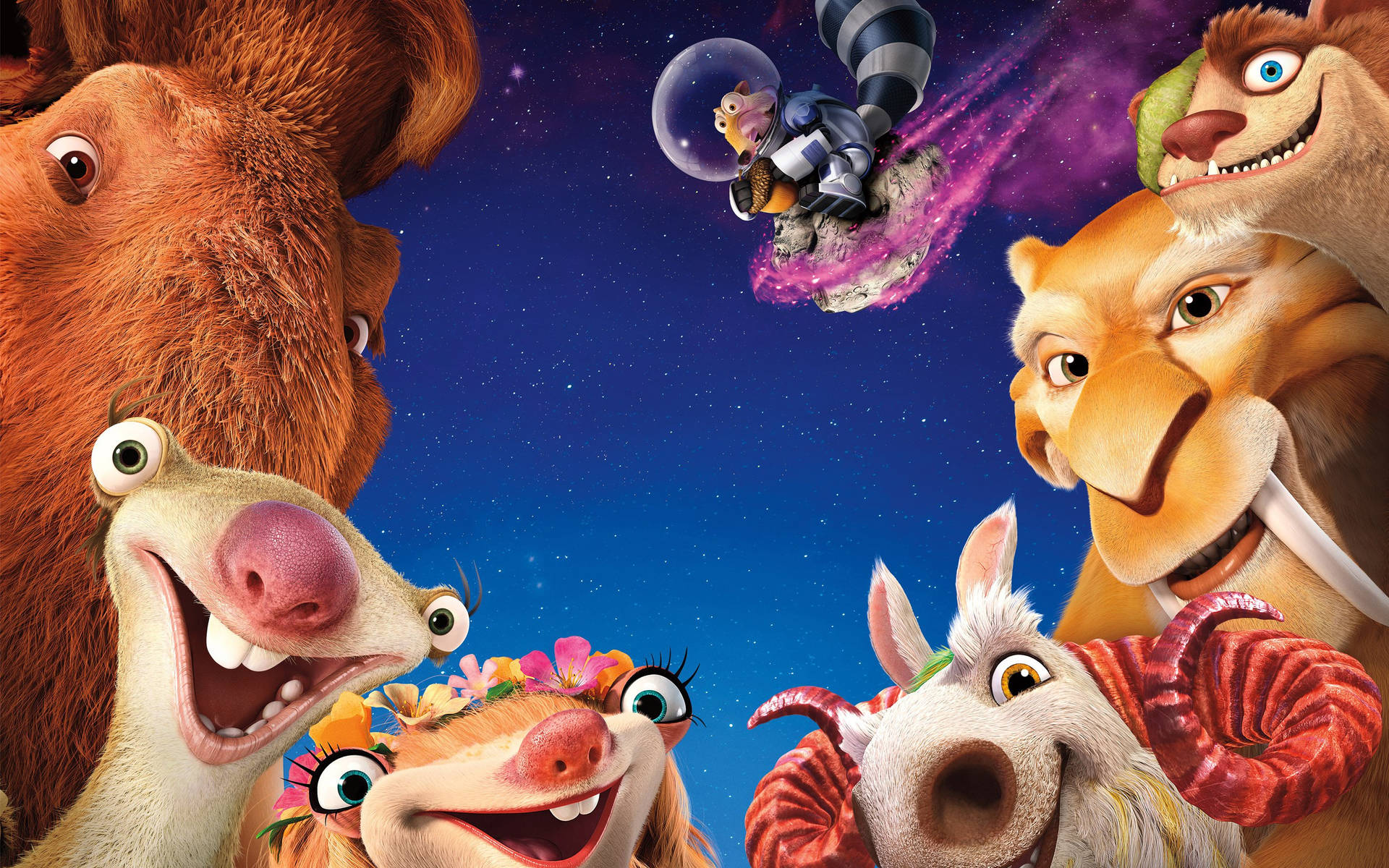 Characters From Ice Age Collision Course Background