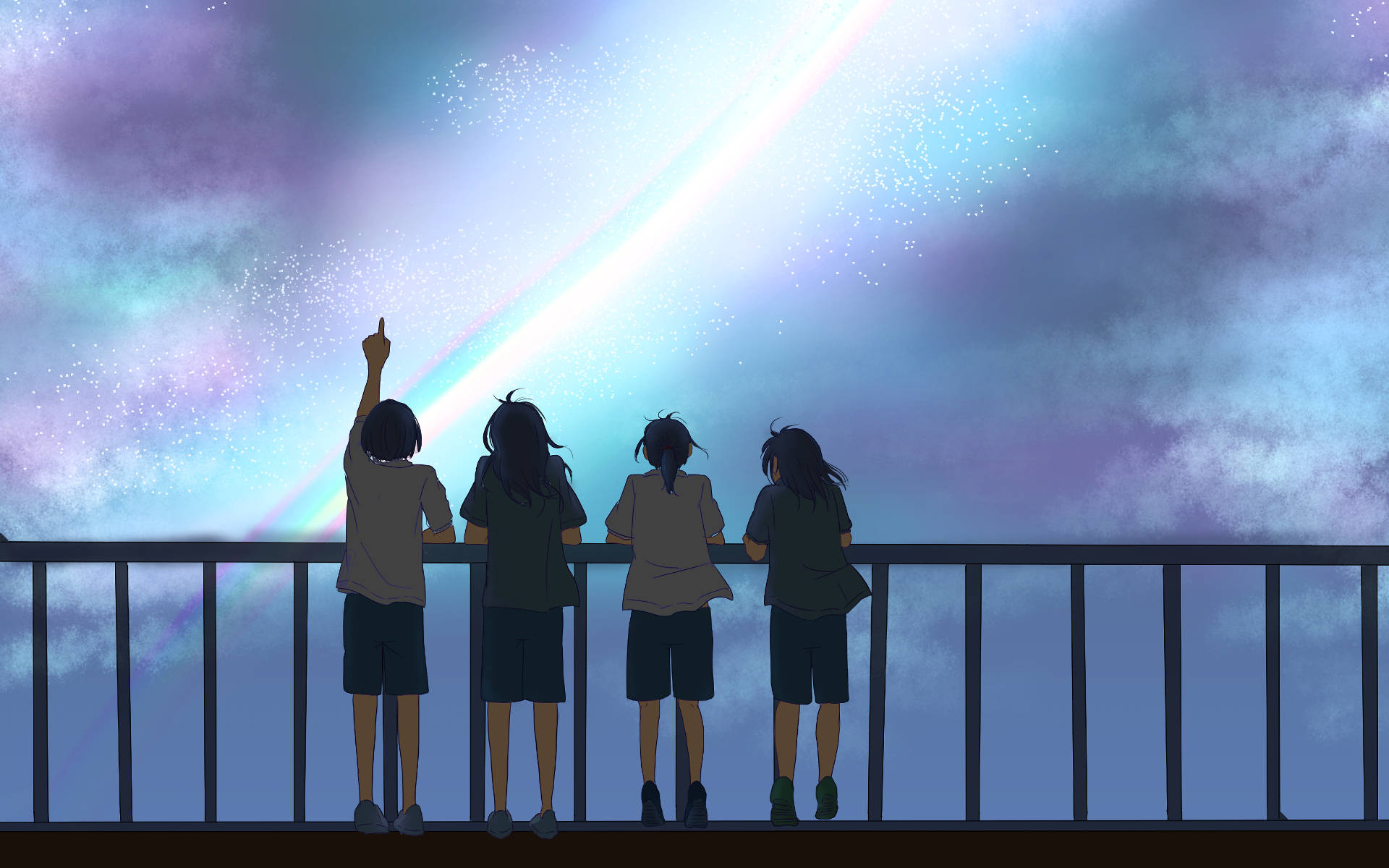 Characters From Your Name Anime Background