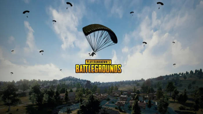 Characters Parachuting Pubg Banner Background