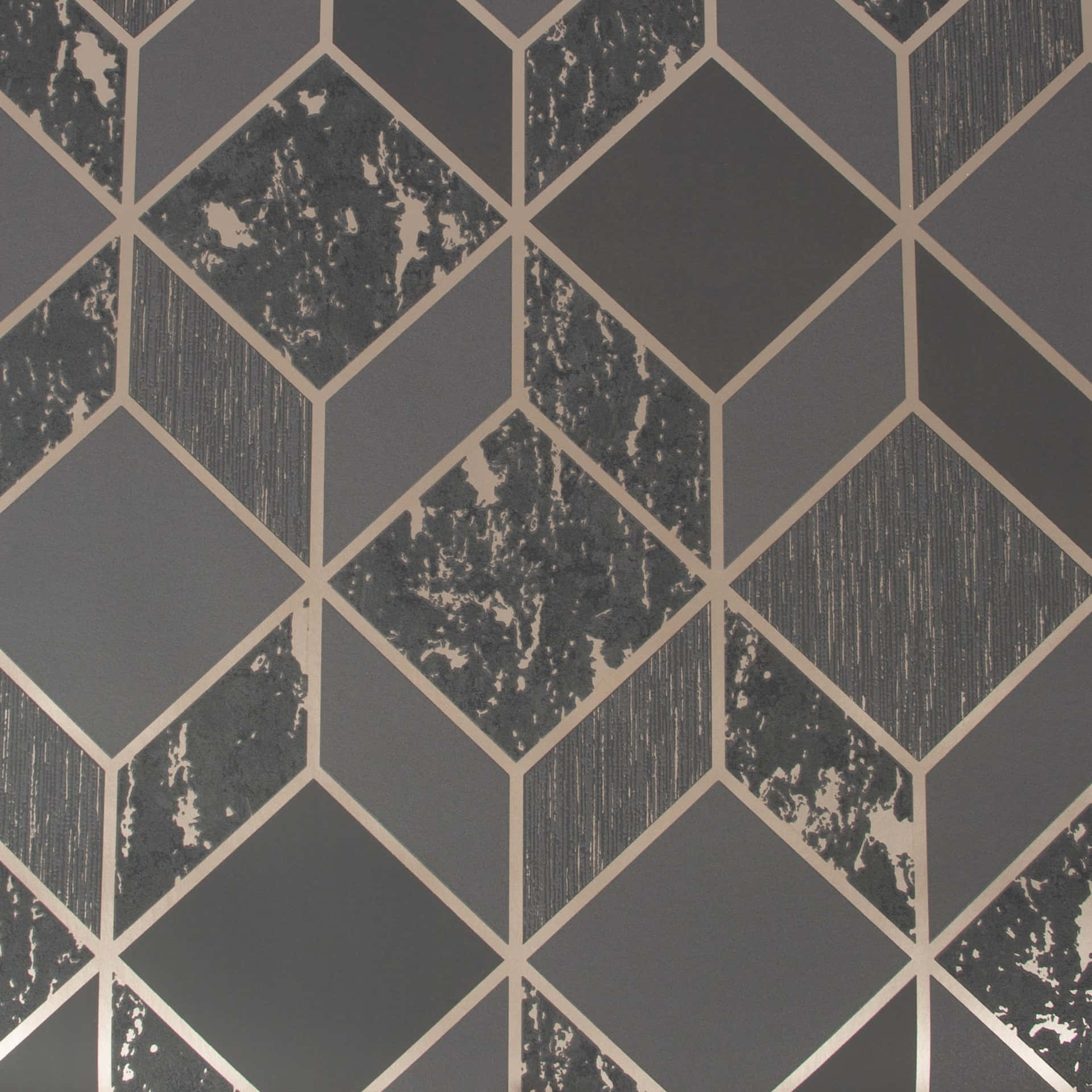 Charcoal And Rose Gold Geometric Distraught Background